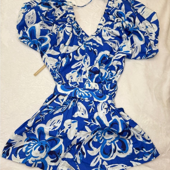 Cleobella Blue and White Organic Romper size XS - Picture 3 of 4